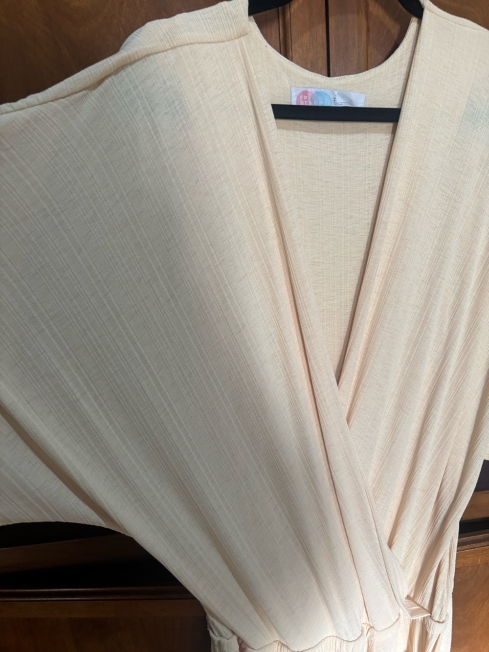 Free people Flowy Cream Wrap Maxi Dress with Crop Top - Picture 4 of 7